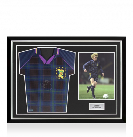 Colin Hendry Front Signed Scotland 1996 Home Shirt In Hero Frame: Option 1