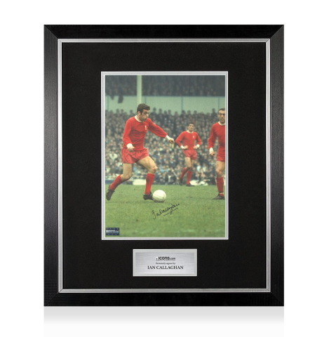 Ian Callaghan Signed Liverpool Photo In Premium Photo Frame