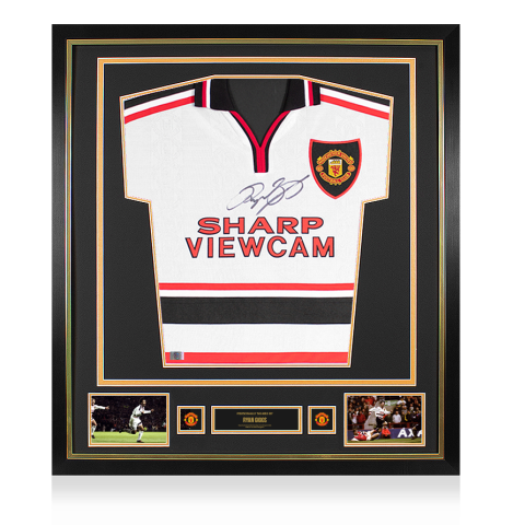 Ryan Giggs Official Manchester United Front Signed and Framed 1999-00 Away Shirt