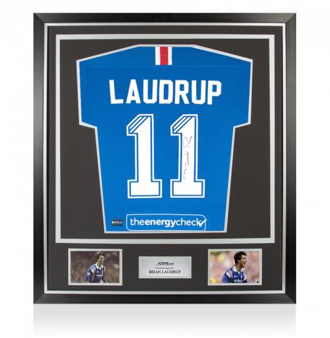 Brian Laudrup Back Signed Rangers 2020-21 Home Shirt In Classic Frame