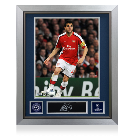 Cesc Fabregas Official UEFA Champions League Signed Plaque and Photo Frame: Arsenal Legend