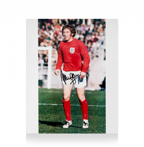 Alan Ball Signed Mini England Photo: Three Lions Legend