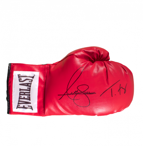Anthony Joshua & Tyson Fury Signed Red Everlast Boxing Glove