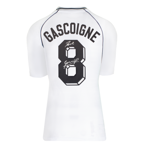 Paul Gascoigne Back Signed Totenham Hotspur 1991 Home Shirt In Deluxe Packaging