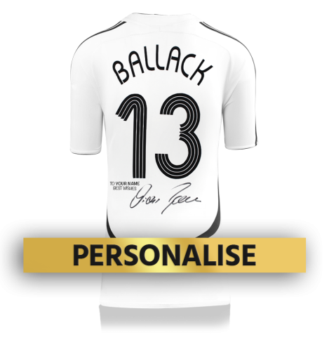 PRE-ORDER Michael Ballack Signed and Personally Dedicated Germany Home Shirt