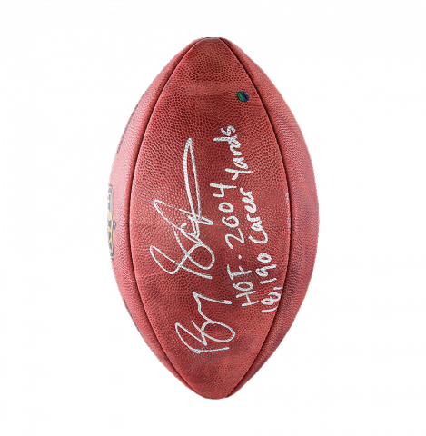 Barry Sanders Signed Official NFL Duke Football: "HOF 2004, 18,190 Career Yards" Inscription