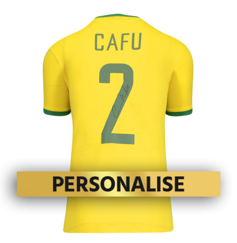 PRE-ORDER CAFU Signed and Personally Dedicated Brazil  Home Shirt