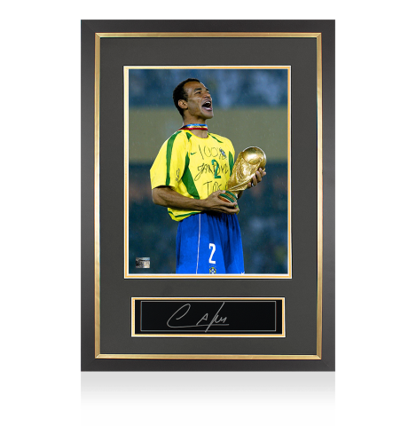 Cafu Official 2002 FIFA World Cup™ Signed Plaque and Photo Frame: World Champion