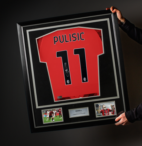 Christian Pulisic Back Signed AC Milan 2023-24 Home Shirt In Classic Frame