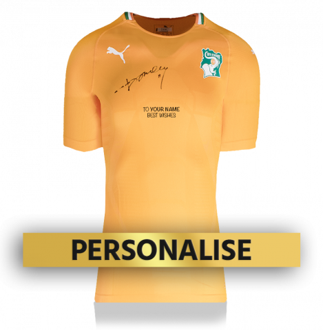 PRE-ORDER Didier Drogba Signed and Personally Dedicated Ivory Coast Home Shirt