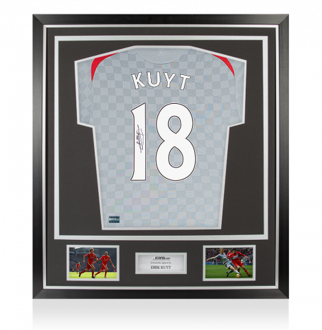 Dirk Kuyt Back Signed Liverpool FC 2008-10 Away Shirt In Classic Frame