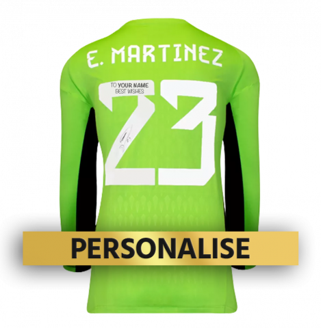 PRE-ORDER Emiliano Martinez Signed and Personally Dedicated Argentina Home Shirt