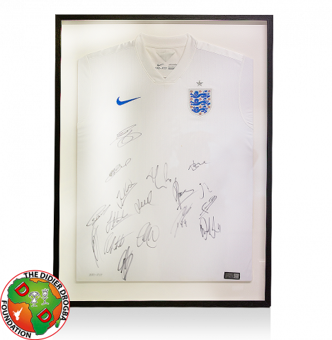 England Squad Signed and Framed 2014 Home Shirt