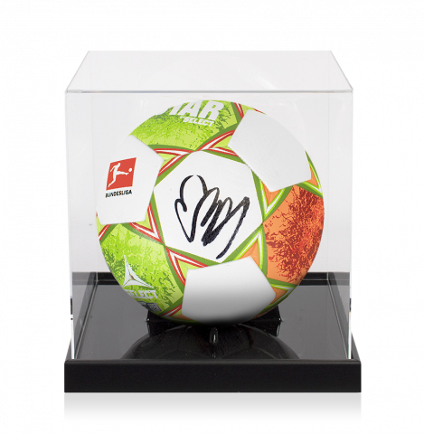 Erling Haaland Signed Derbystar Bundesliga Football In Acrylic Case
