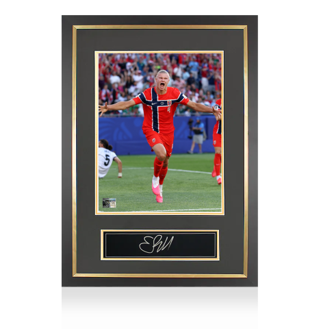 Erling Haaland Official 2026 FIFA World Cup™ Signed Plaque and Photo Frame: Goal vs Iraq