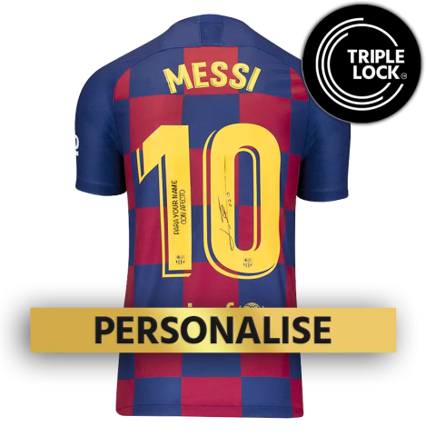 PRE-ORDER Lionel Messi Signed and Personally Dedicated FC Barcelona Home Shirt