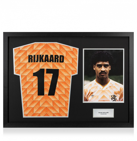 UNSIGNED Frank Rijkaard Netherlands 1988 Home Shirt In Tribute Frame