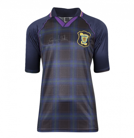 Gary McAllister Front Signed Scotland Euro 1996 Home Shirt