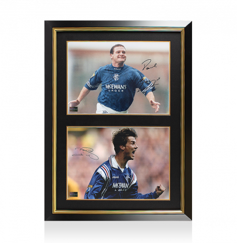 Paul Gascoigne & Brian Laudrup Signed Rangers FC Photos In Dual Photo Frame