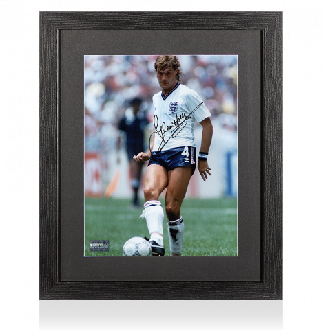 Glenn Hoddle Signed England Photo In Black Wooden Frame: 1986 FIFA World Cup