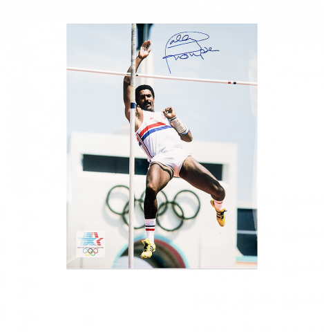 Daley Thompson Signed Los Angeles 1984 Pole Vault Print