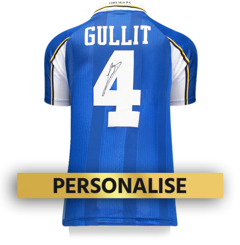 PRE-ORDER Ruud Gullit Signed and Personally Dedicated Chelsea Home Shirt