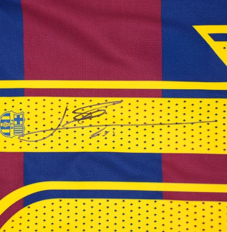 Lionel Messi Official UEFA Champions League Back Signed and Hero Framed FC Barcelona 2019-20 Home Shirt