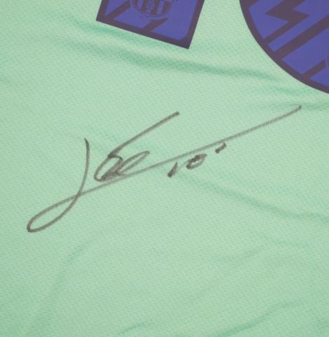 Lionel Messi Official FC Barcelona Back Signed and Framed 2010-11 Away Shirt