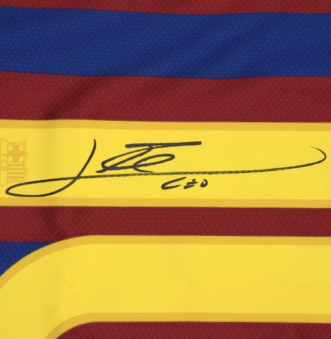 Lionel Messi Official FC Barcelona Back Signed and Framed 2011-12 Home Shirt