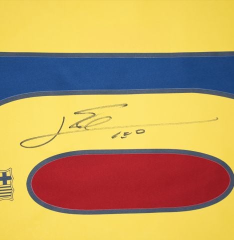 Lionel Messi Official FC Barcelona Back Signed and Framed 2004-05 Home Shirt