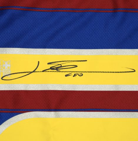 Lionel Messi Official UEFA Champions League Back Signed and Framed FC Barcelona 2009-10 Home Shirt