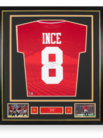 Paul Ince Official Manchester United Back Signed and Framed Manchester United 1996 Home Shirt