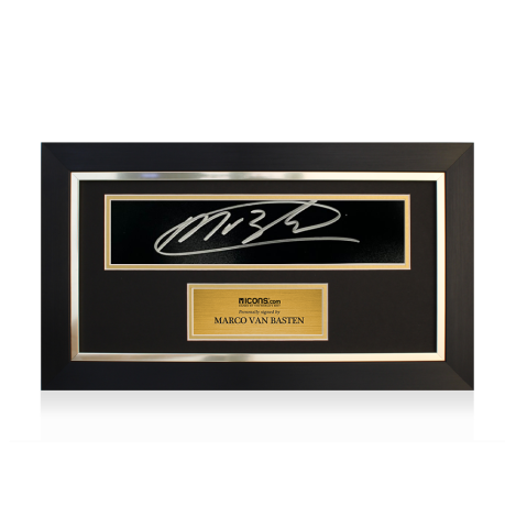 Marco van Basten Signed and Framed Black Plaque