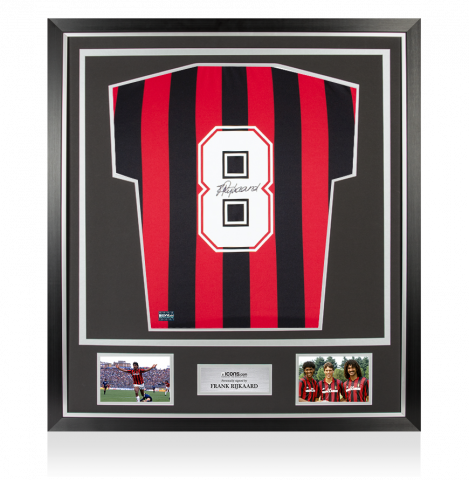 Frank Rijkaard Back Signed AC Milan Home Shirt In Classic Frame
