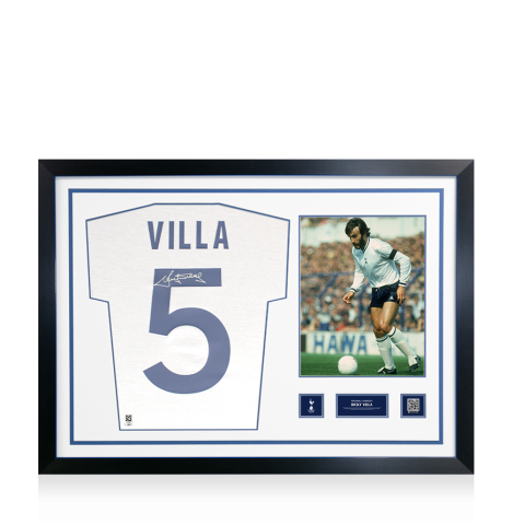 Ricky Villa Official Tottenham Hotspur Signed and Framed 1978 Home Shirt 