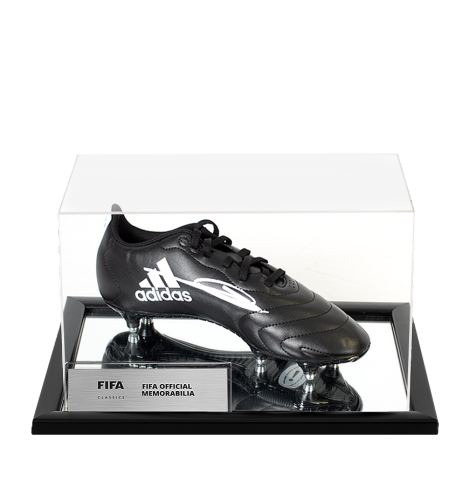 Zinedine Zidane Official FIFA World Cup™ Signed Black Adidas Boot In Acrylic Case