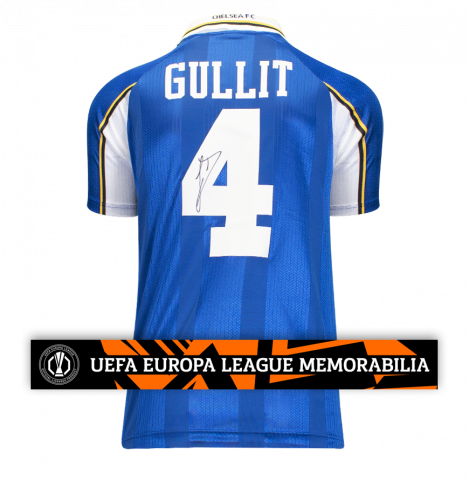 Ruud Gullit Official UEFA Europa League Back Signed Chelsea 1998 ECWC Shirt
