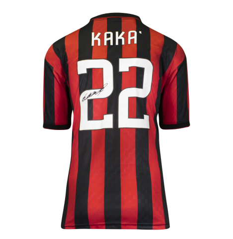 Kaka Back Signed AC Milan Retro Shirt In Deluxe Packaging Kaka Back Signed AC Milan Retro Shirt In Deluxe Packaging