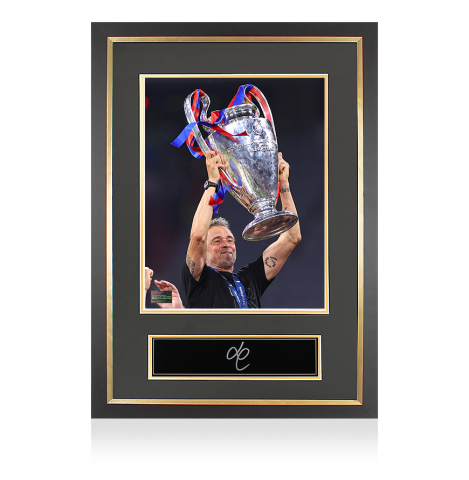 Luis Enrique Signed Plaque and Photo Frame: 2025 UEFA Champions League Winner Luis Enrique Signed Plaque and Photo Frame: 2025 UEFA Champions League Winner