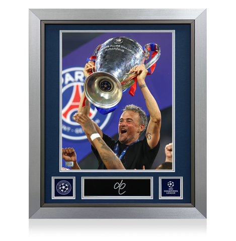 Luis Enrique Official UEFA Champions League Signed Plaque and Photo Frame: 2025 UCL Winner Luis Enrique Official UEFA Champions League Signed Plaque and Photo Frame: 2025 UCL Winner