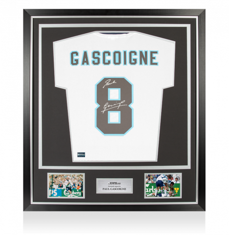 Paul Gascoigne Back Signed England 1996 Home Shirt In Classic Frame
