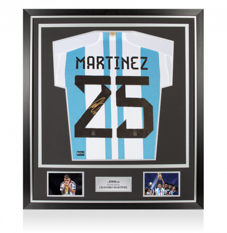 Lisandro Martinez Back Signed Argentina 2022 Home Shirt In Classic Frame