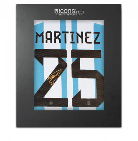 Lisandro Martinez Back Signed Argentina 2022 Home Shirt In Deluxe Packaging