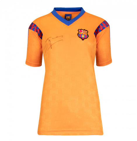 Pep Guardiola Front Signed FC Barcelona 1992 Away Shirt