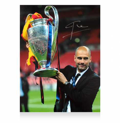 Pep Guardiola Signed FC Barcelona Photo: 2011 UEFA Champions League Winner