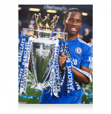Didier Drogba Signed Chelsea Photo: Premier League Winner