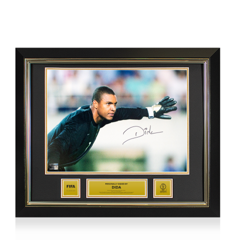 Dida Official 2002 FIFA World Cup™ Signed and Framed Brazil Photo