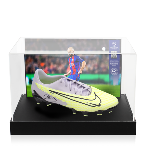 Javier Mascherano Official UEFA Champions League Signed Nike Phantom GX Boot In Photo Acrylic Case: Option 1