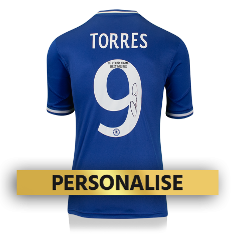 PRE-ORDER Fernando Torres Signed and Personally Dedicated Chelsea Home Jersey