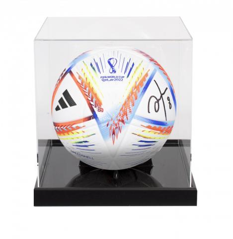 Hristo Stoichkov Signed FIFA World Cup Football In Acrylic Case